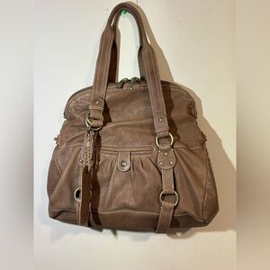 Cynthia Rowley women’s large butter soft leather handbag tan w/pockets